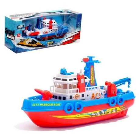 Детский корабль «Городская Гавань», работает от батареек, плавает и стреляет водой, микс