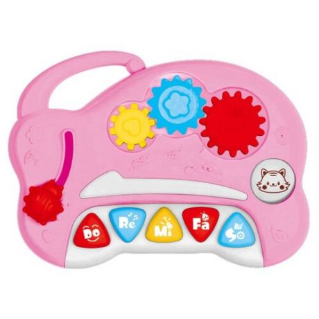 Развивающая музыкальная игрушка / пианино детское музыкальное, свет, звук, розовый