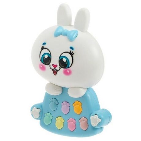 Интерактивная развивающая игрушка Zabiaka Малыш-зайчик (4353145), белый/голубой