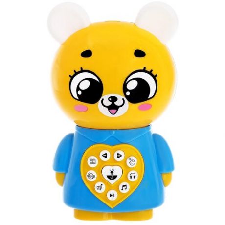 Интерактивная развивающая игрушка Zabiaka Любимый дружок Медвежонок 3900223, голубой/желтый