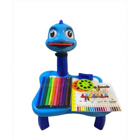 Детский проектор для рисования со столиком синий/игрушка проектор