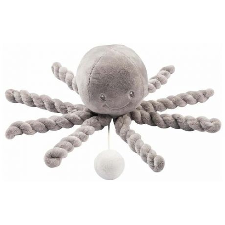 Игрушка мягкая Nattou Musical Soft toy (Наттоу Мьюзикал Софт Той) Lapidou Octopus grey музыкальная 877572