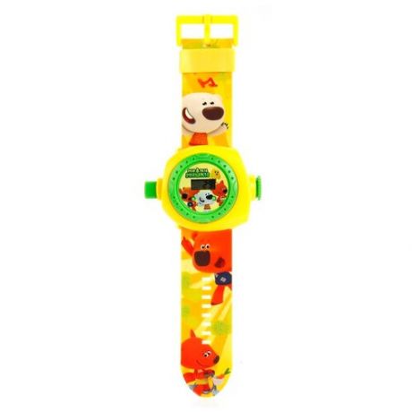 Интерактивная развивающая игрушка Умка электронные часы с проектором Ми-ми-мишки, желтый/зеленый