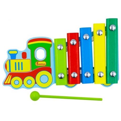Детский музыкальный инструмент Sensi Toys деревянный ксилофон "Паровозик" развивающая игрушка