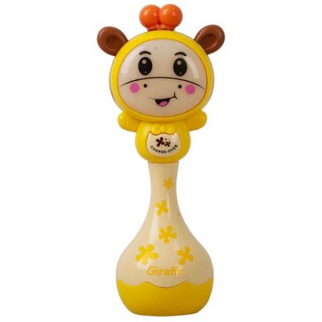 Интерактивная музыкальная развивающая игрушка - погремушка жираф для малышей свет звук музыка 855-104A Tongde