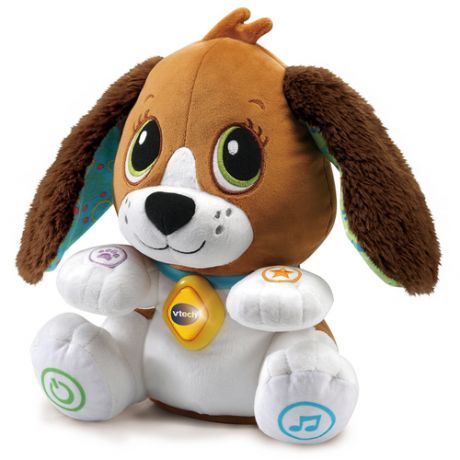 Интерактивная развивающая игрушка VTech Говорящий щенок 80-610126, белый/коричневый