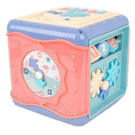 Развивающая игрушка BestLike Развивающий куб 668-176, розовый/голубой