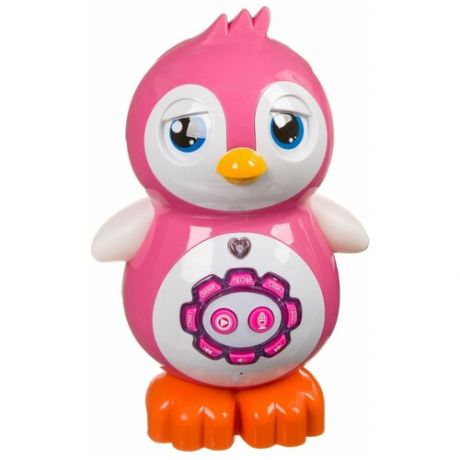 Интерактивная развивающая игрушка BONDIBON Умный пингвинчик, розовый/белый