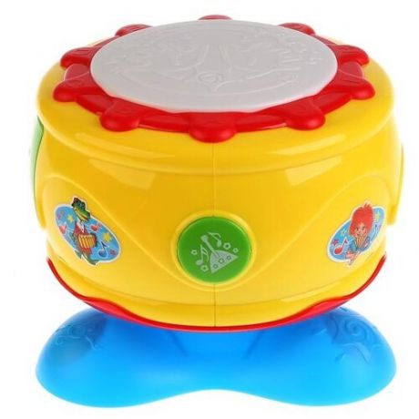 Интерактивная развивающая игрушка Умка Развивающий барабан. Песни из мультфильмов, желтый/голубой/красный