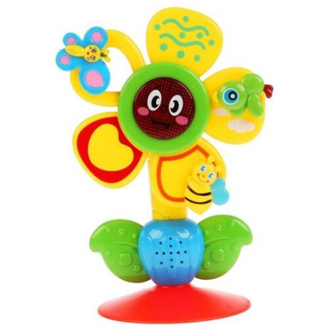 Интерактивная развивающая игрушка Умка Музыкальный Цветок с потешками и песнями А.Барто, желтый/зеленый/голубой/красный