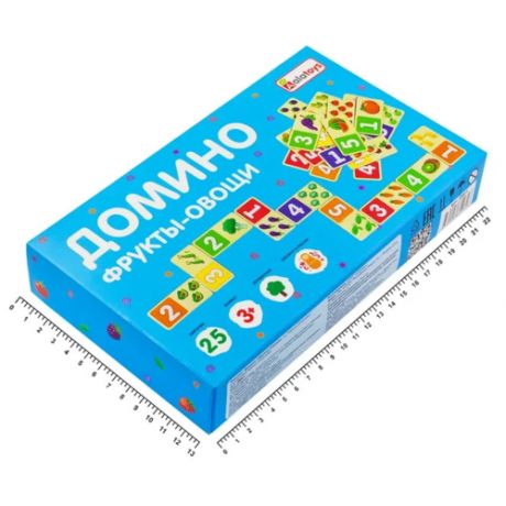 Игрушка для детей интерактивная развивающая Домино "Фрукты-овощи" (деревянная)