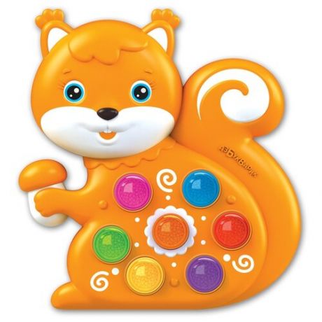 Интерактивная развивающая игрушка Азбукварик Веселушки Белочка 2226, оранжевый