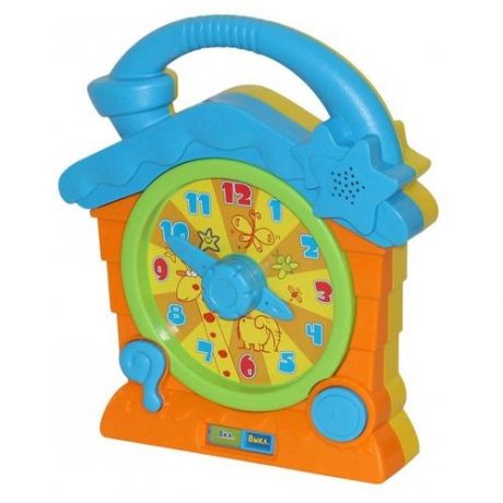 Интерактивная развивающая игрушка Полесье Говорящие часы, оранжевый/синий