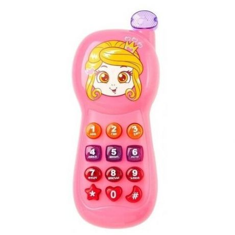 Интерактивная развивающая игрушка Zabiaka музыкальный телефон Маленькая принцесса 3098521, розовый