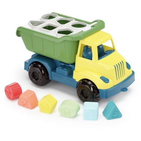 Набор игрушек "Грузовик" (машинка кабина голубая, кузов желтый, формочки), Альтернатива