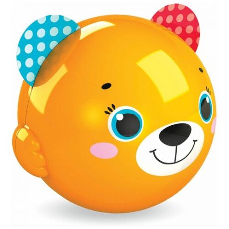 Интерактивная развивающая игрушка Азбукварик Музыкальный мячик Смешинка Мишка, оранжевый