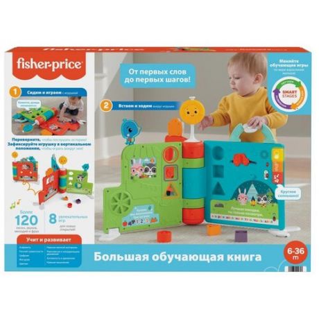 Интерактивная развивающая игрушка Fisher-Price Большая обучающая книга (HCL02), разноцветный