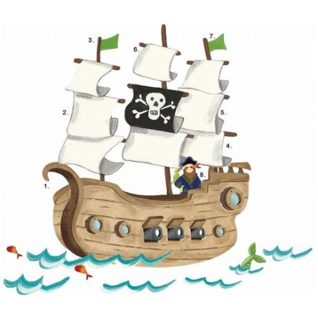 Наклейки для декора - Пиратский корабль
