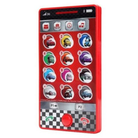 Интерактивная развивающая игрушка Умка Сенсорный телефон "Тачки", красный