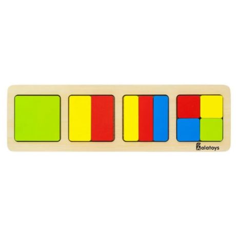 Игрушка для детей интерактивная развивающая Пазл Дроби-квадраты (деревянная)