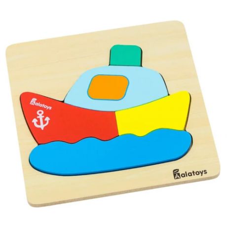 Игрушка для детей интерактивная развивающая Пазл Кораблик (деревянная)