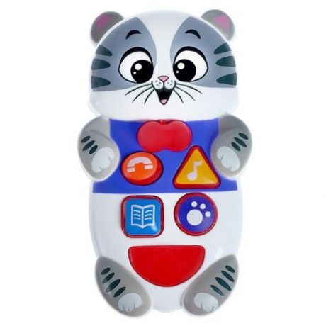 Музыкальная игрушка Забавные зверята: Котёнок, русская озвучка, световые эффекты, цвет серый ZABIA .