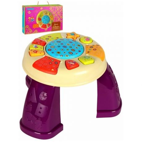 Развивающая игрушка для малышей Музыкальный стульчик "Учись весело", обучающая, музыкальная игрушка, на батарейках, развивает моторику, память, слух, цветовосприятие, свет, звук, в/к 49*8*24 с
