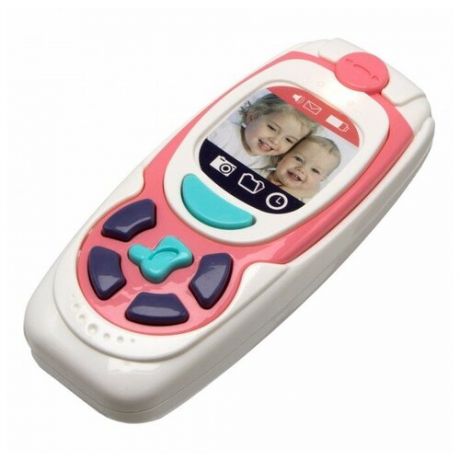 Интерактивная развивающая игрушка BamBini Телефон (200524686), белый/розовый