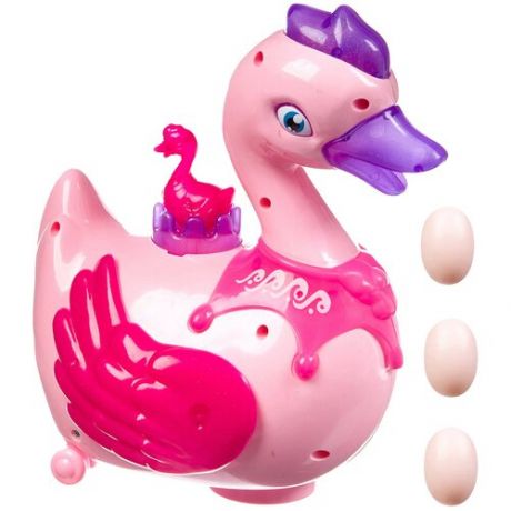 Развивающая игрушка Foods n'toys n'joy Утка (откладывает яйца), розовый