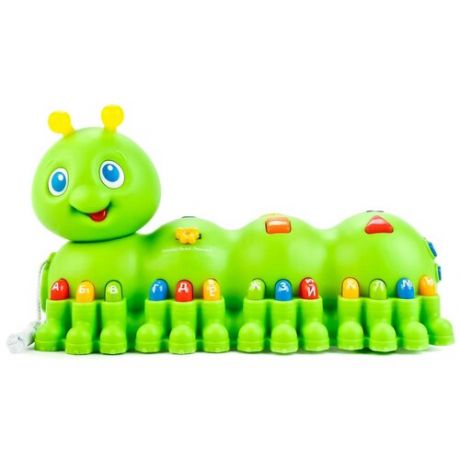 Интерактивная развивающая игрушка Умка Обучающая гусеница B1001480-R, зеленый