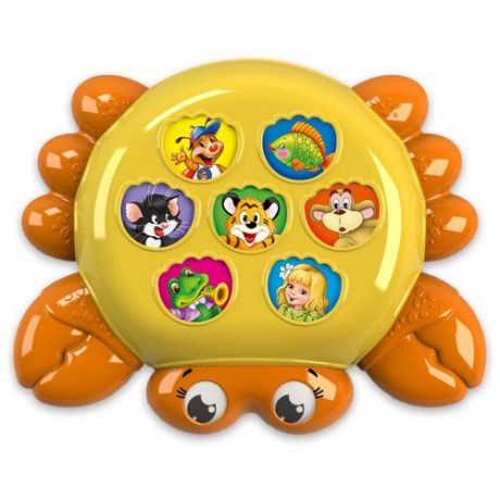 Интерактивная развивающая игрушка Азбукварик Плеер Крошка. Крабик, оранжевый/желтый