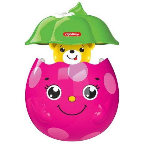 Развивающая игрушка Азбукварик Малинка-сюрприз 2646, розовый/зеленый