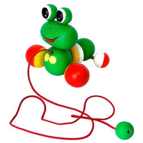 Каталка-игрушка КЛИМО Лягушонок (С74) зеленый