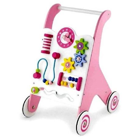 Каталка-ходунки Viga Activity Baby Walker (50178) розовый/белый