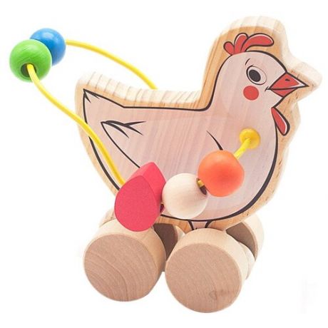Каталка-игрушка Мир деревянных игрушек Курица (Д363) бежевый