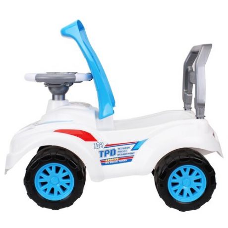 Каталка-толокар ТехноК Автомобиль для прогулок Полиция с музыкальным рулём (7433) белый/голубой