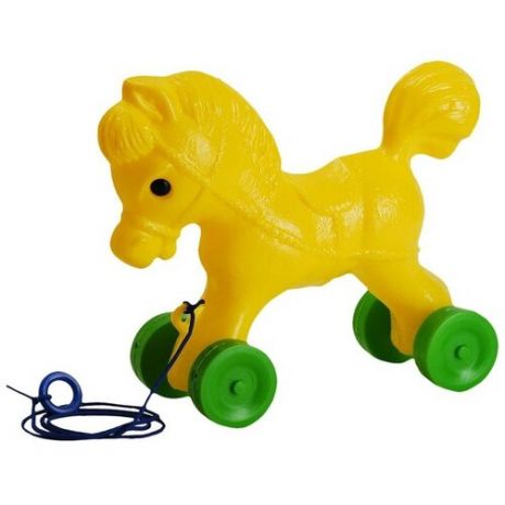 Каталка-игрушка Росигрушка Лошадка (9107) желтый/зеленый
