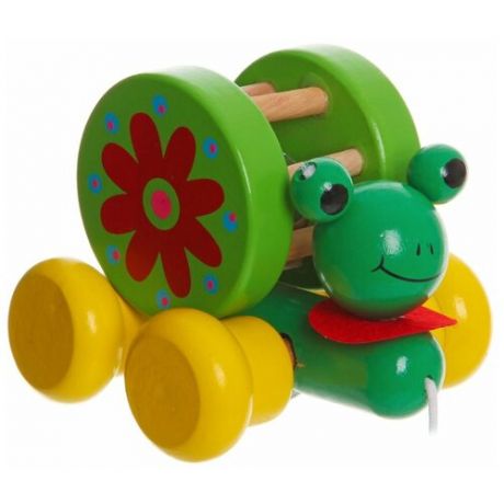 Каталка-игрушка BONDIBON Лягушка-путешественница (ВВ1107) зеленый/желтый