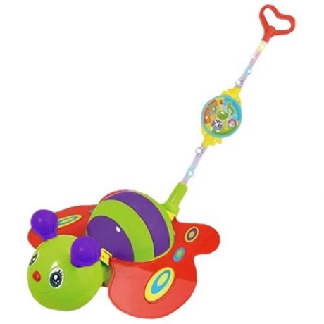 Каталка детская / игрушка - каталка на палочке Бабочка, двигает крылышками, палочка светится, звуковые эффекты.