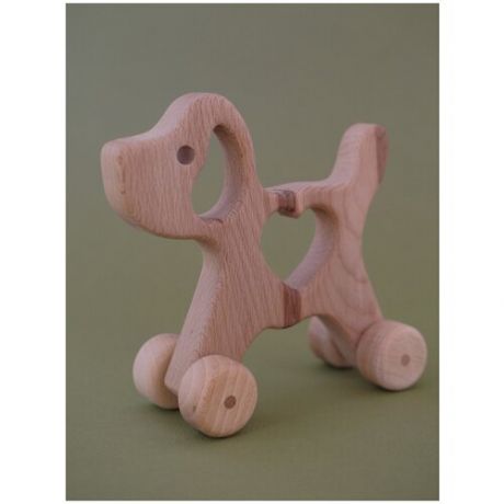 Игрушка деревянная каталка пёс Тишка KAZA