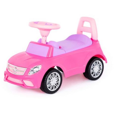 Каталка-автомобиль Полесье SuperCar №3, со звуковым сигналом, розовая