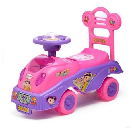 Толокар Машинка для девочки, с музыкой, цвет розовый QUNXING 520598 .