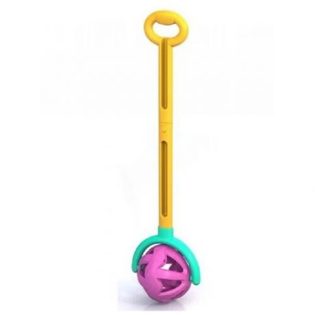 Развивающие игрушки от 3 лет / Каталка детская с ручкой /Каталка Шарик 59x15x12 см желто-фиолетовый