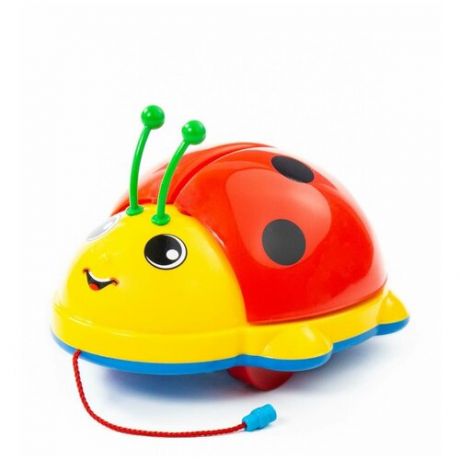 Каталка-игрушка Molto Божья Коровка 9158 (в коробке) красный/желтый/голубой
