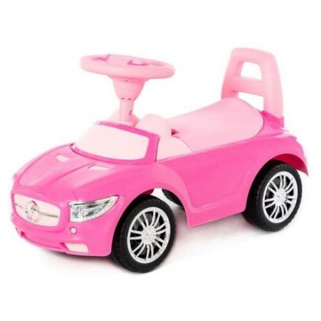 Игрушка-каталка полесье автомобиль "SuperCar" №1 со звуковым сигналом (розовая)