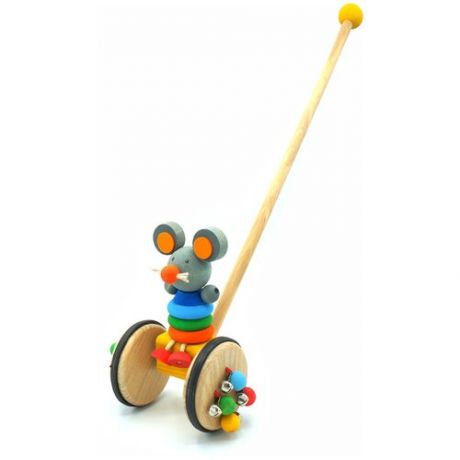 Каталка-игрушка S-Mala Мышонок 12003 разноцветный
