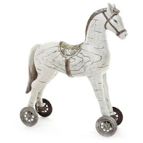 Лошадка на колесах/Фигура лошадки/Праздничное украшение/Лошадка декоративная,31*11*37,5 см.