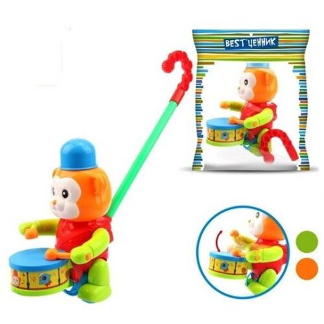 Shenzhen toys Каталка Обезьянка с барабаном с ручкой в пакете