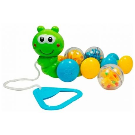 Каталка-игрушка Bebelino Гусеница с шариками (75065) зеленый/голубой/желтый