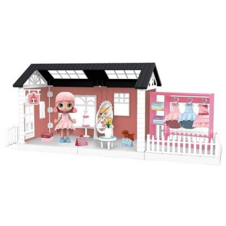Модульный домик Junfa (Собери сам), 3 секции, Мини-кукла в гардеробной комнате, с аксессуарами (WZ-11411)